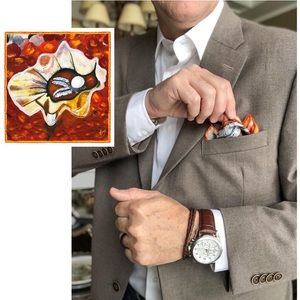 “Shell and Pearl” by Anne Geddes Pocket Square